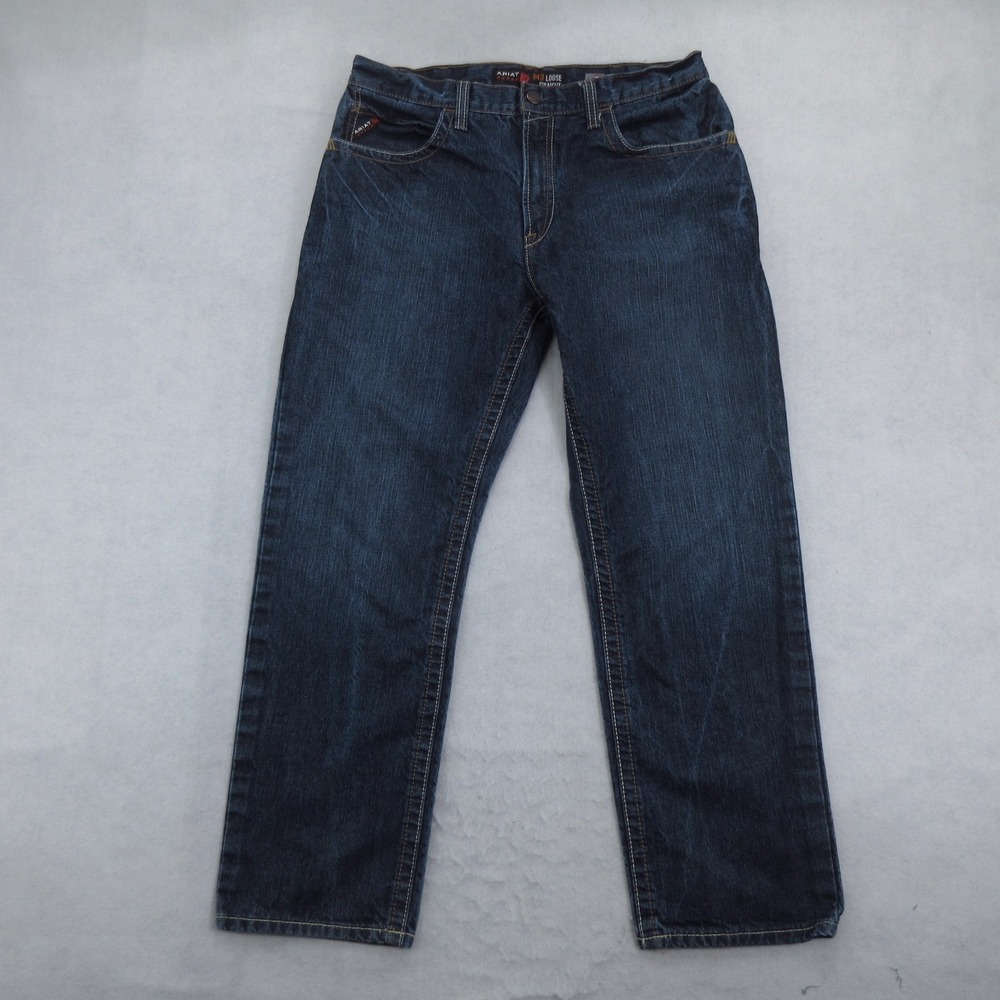 Ariat Men's Jeans 36X31 Straight FR M3 Loose Blue UL Certified